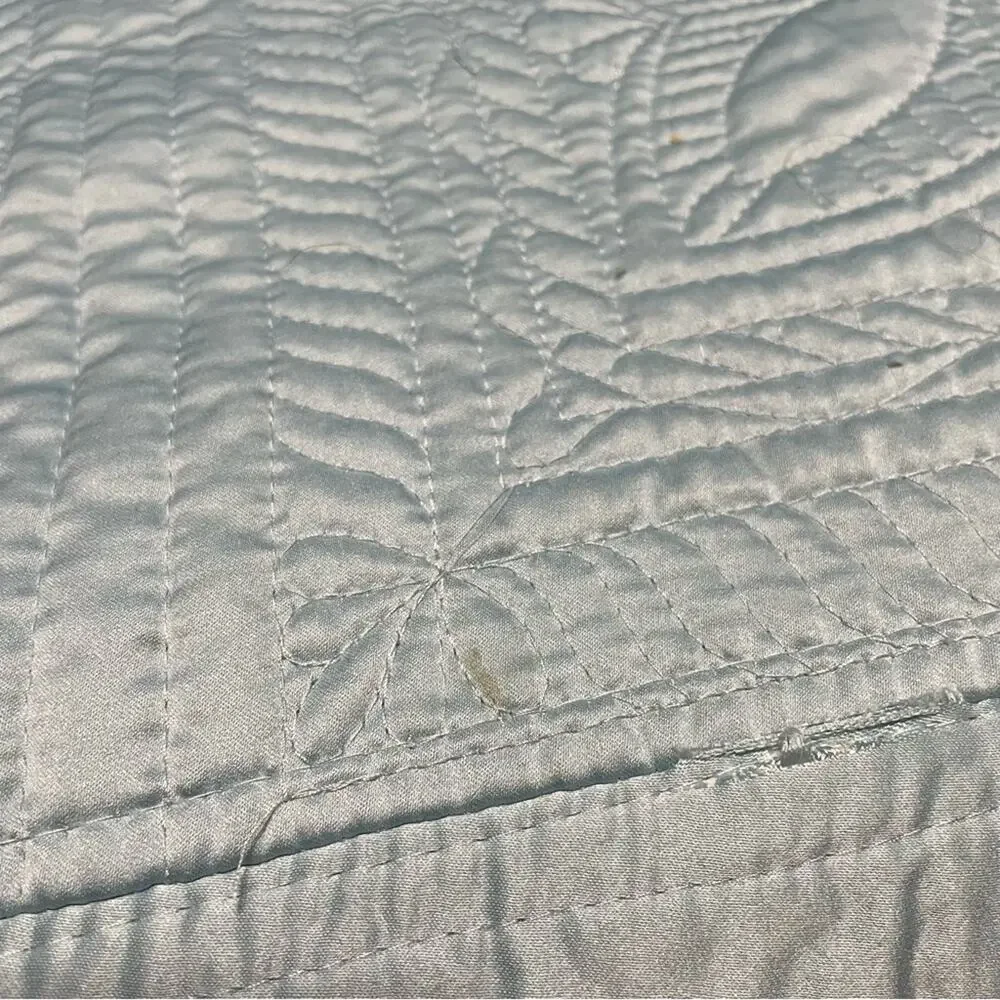 Cinderella blue satin quilted bedspread